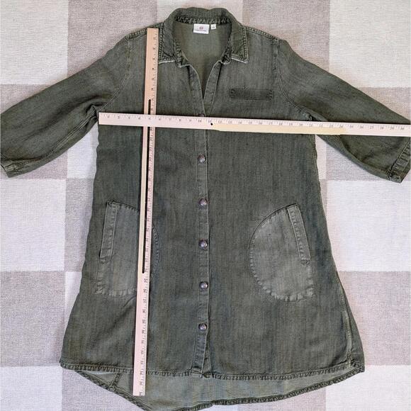 AG jeans heavyweight linen blend oversized shirt dress - Picture 4 of 7
